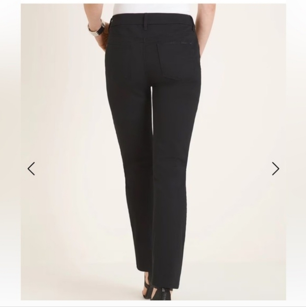 Chico's So Slimming Girlfriend Straight Leg Jean Black 10 S
